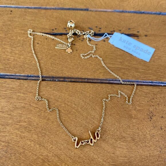 Kate Spade Gold "I Do" Necklace w/Dustbag. NWT. - Picture 5 of 6